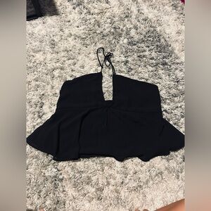 black target halter top with open back and flowy 
size L